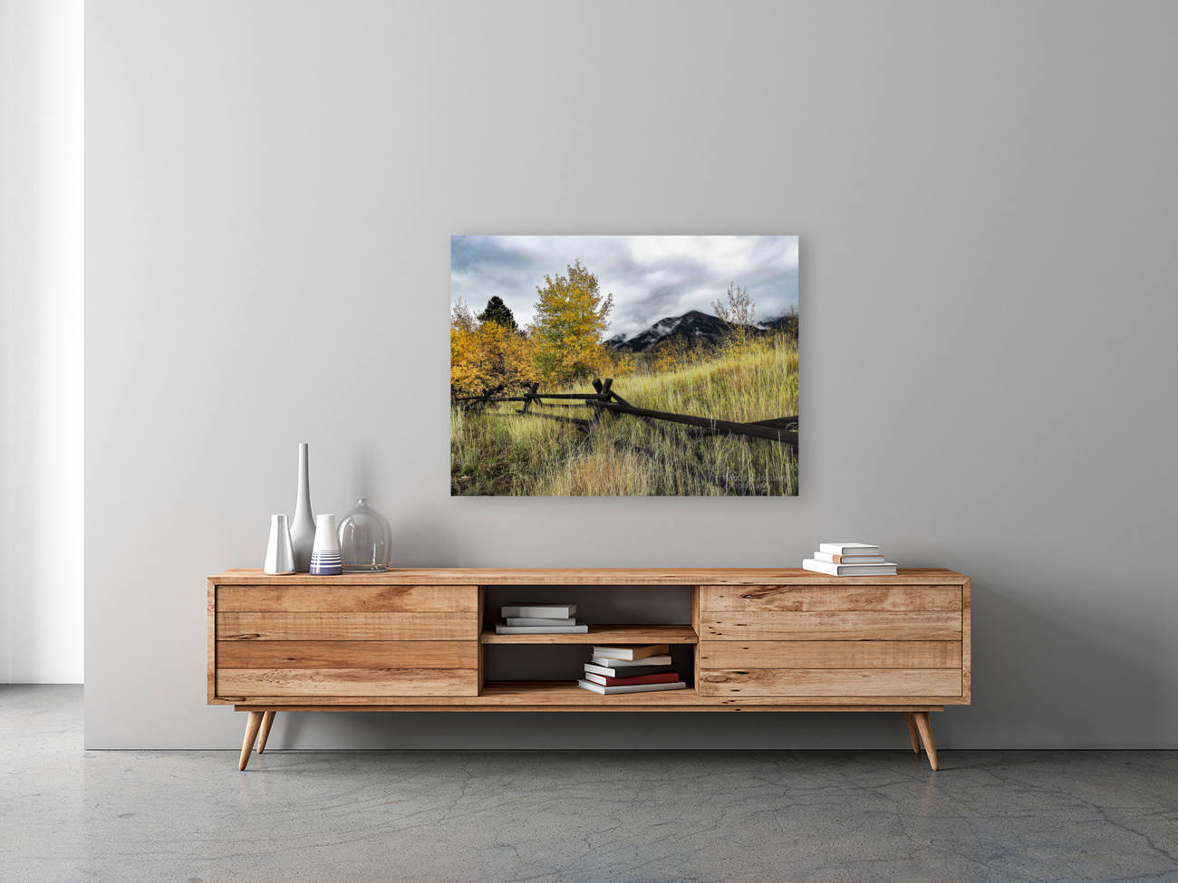 Autumn Rustic Teton Ranch Fence Art