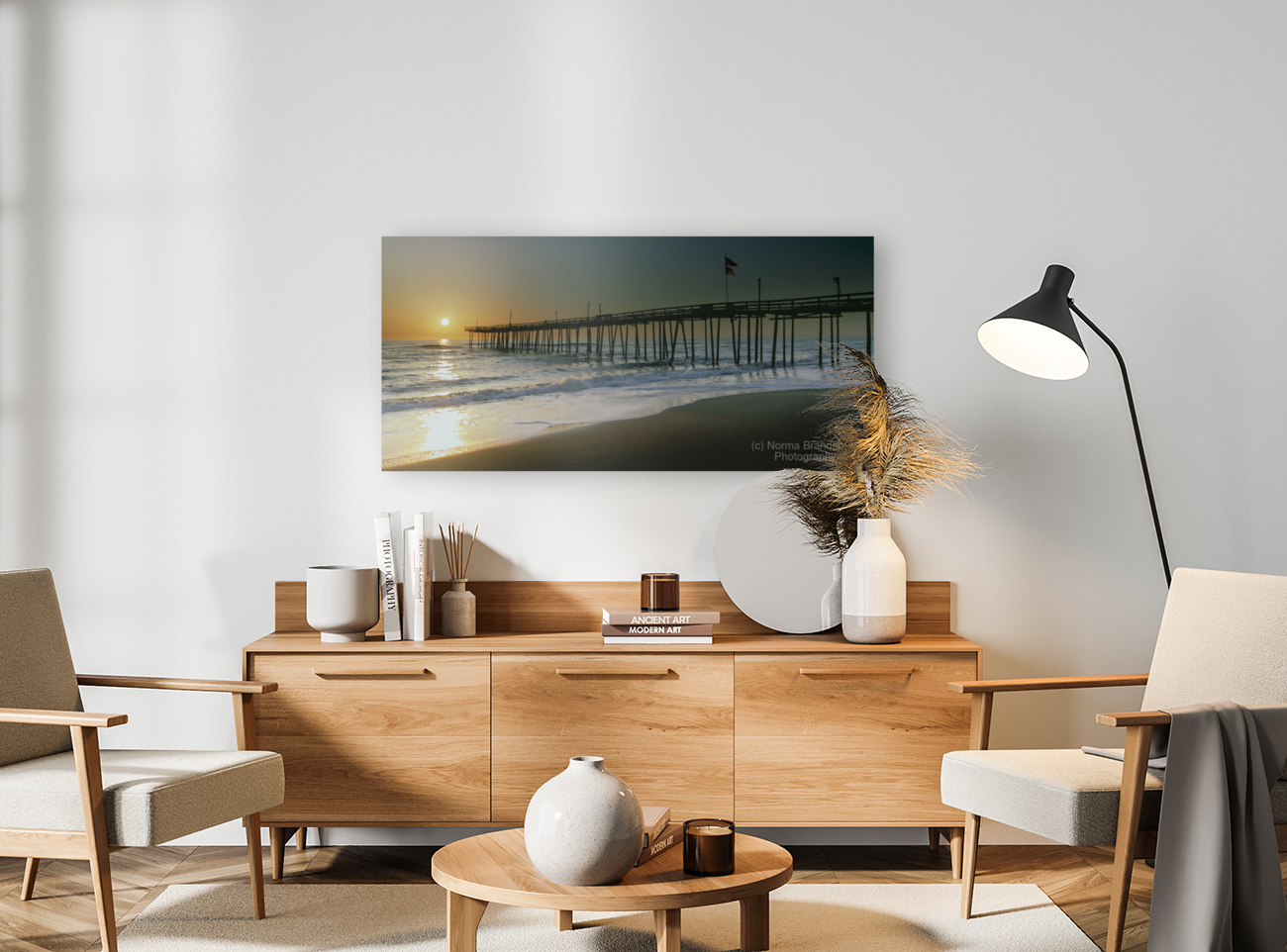 Outer Banks OBX Pier Sunrise 1 Art