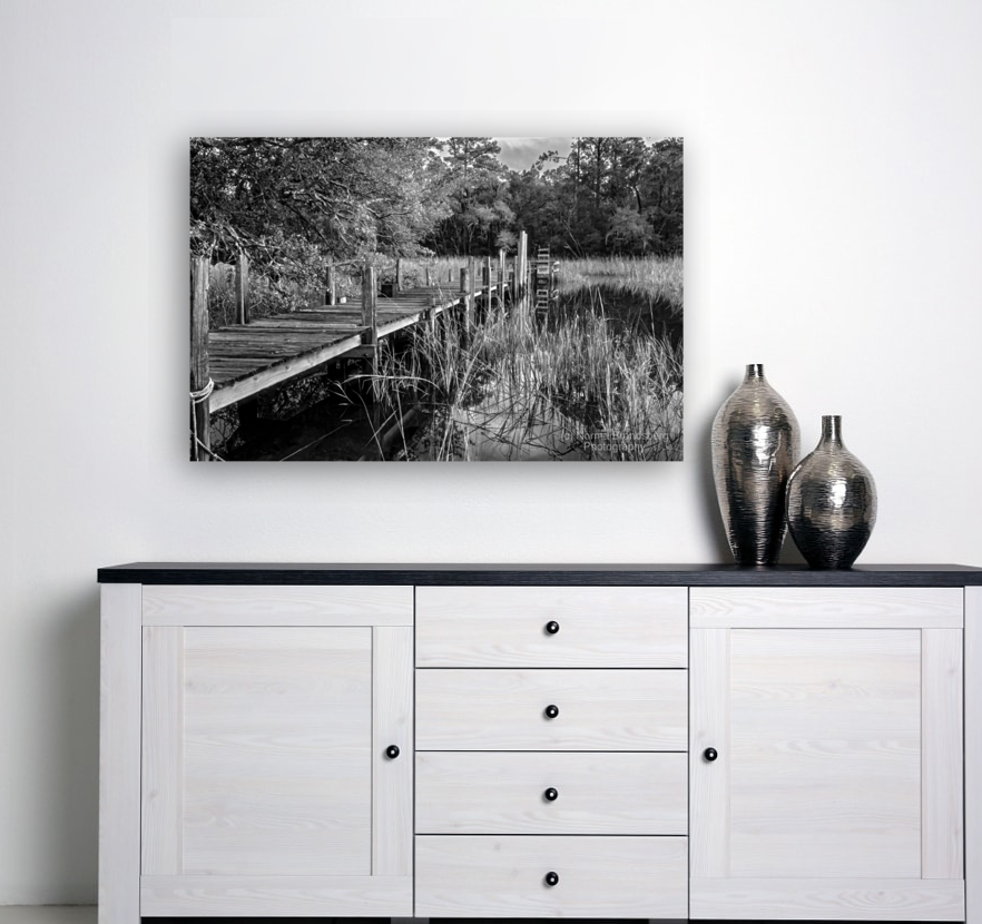 McClellanville Old Dock in Black and White Art