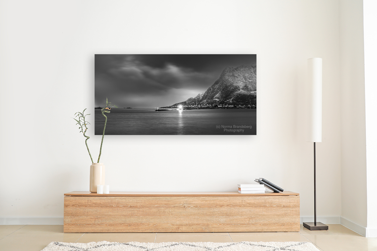 Reine Mountain Silhouette Art