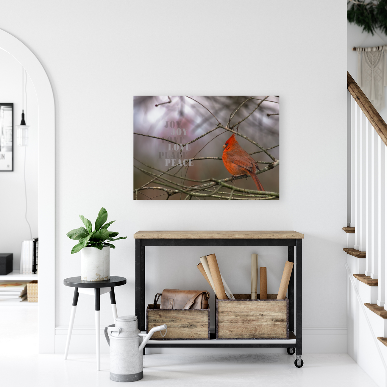 Red Cardinal Bird Joy Love Peace Art