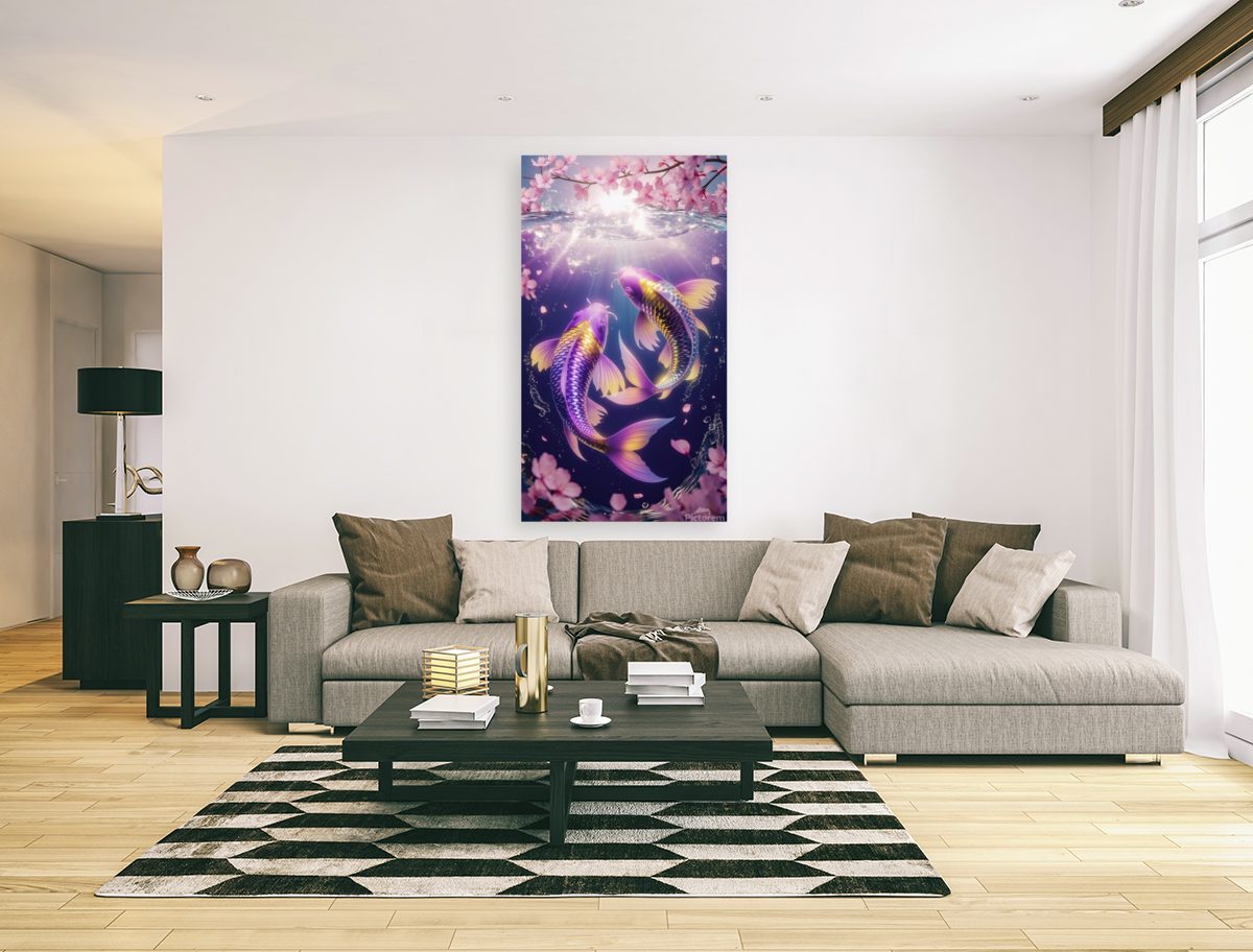 Serene Harmony: Dreamy Koalas in a Vibrant Landscape Art