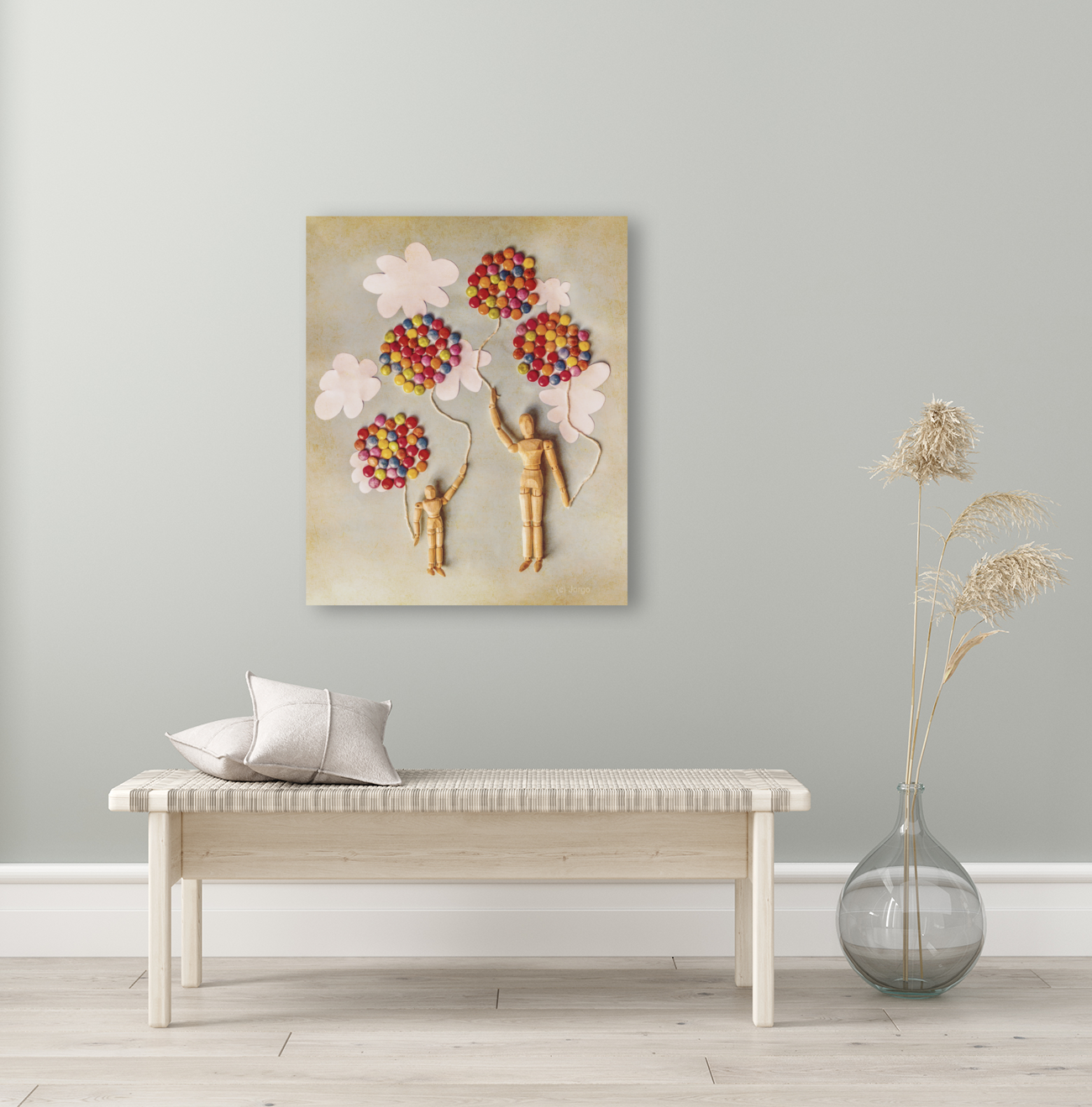 Paper clouds and candy balloons Art