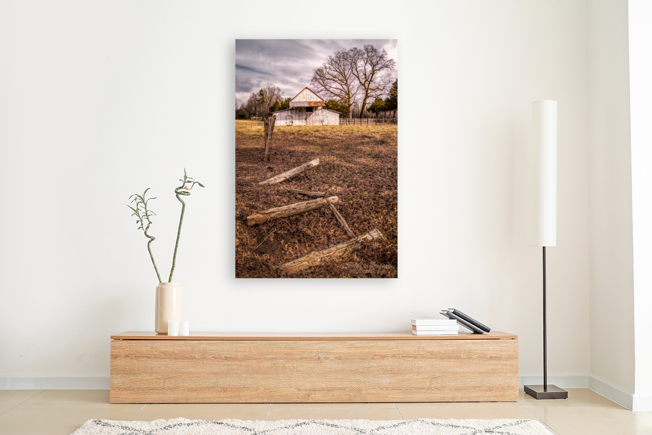 North Carolina Tobacco Barn in Winter Art