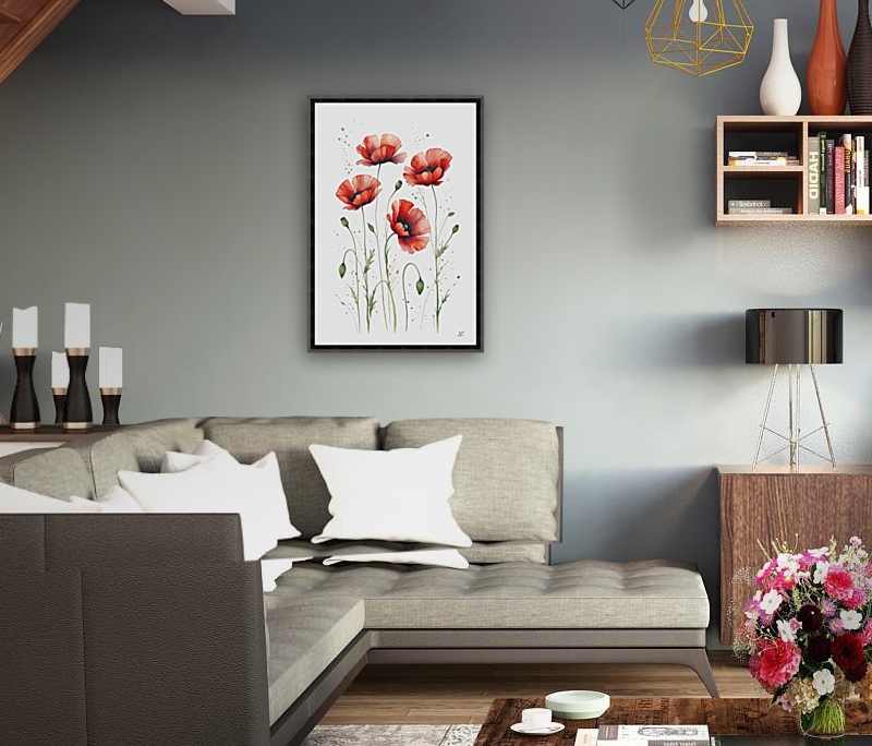 FOUR POPPIES Art