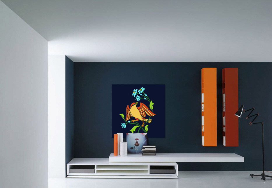 BIRD AMONG FLOWERS Art