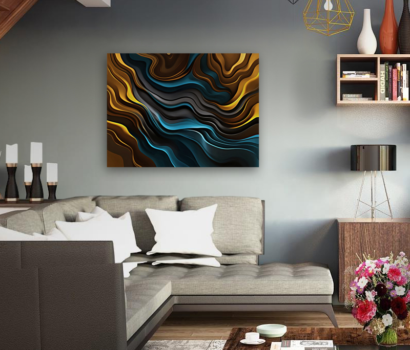 COLORFUL SOLID WAVES Art