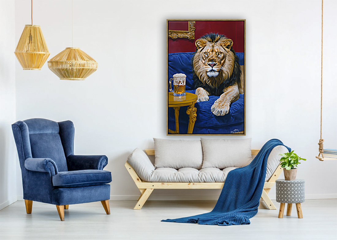 Lion with a Beer Art
