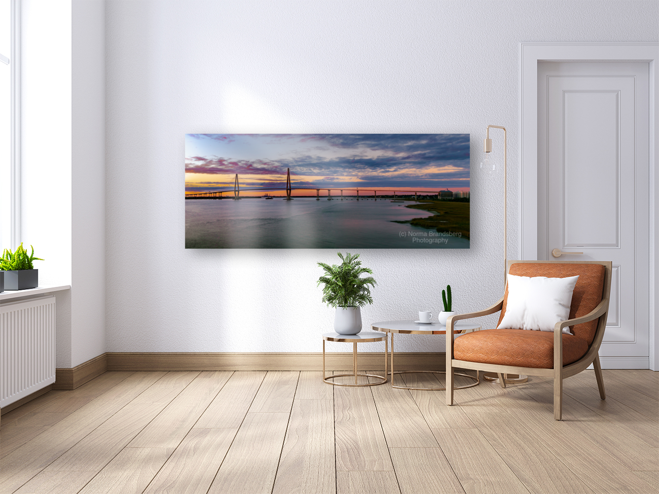 Ravenel Bridge Panoramic Sunset Art