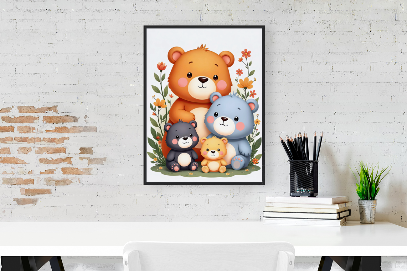 FOUR CUTE TEDDY BEARS Art