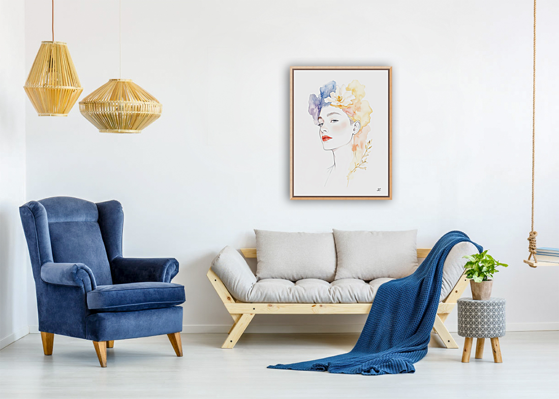 DELICATE FEMALE PORTRAIT Art