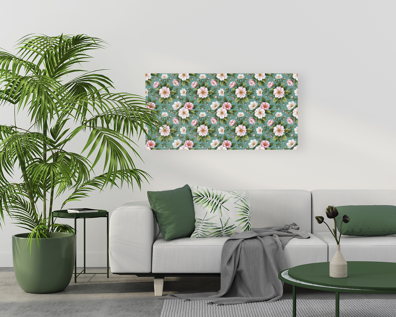 SEAMLESS FLORAL HORIZONTAL PATTERN Art