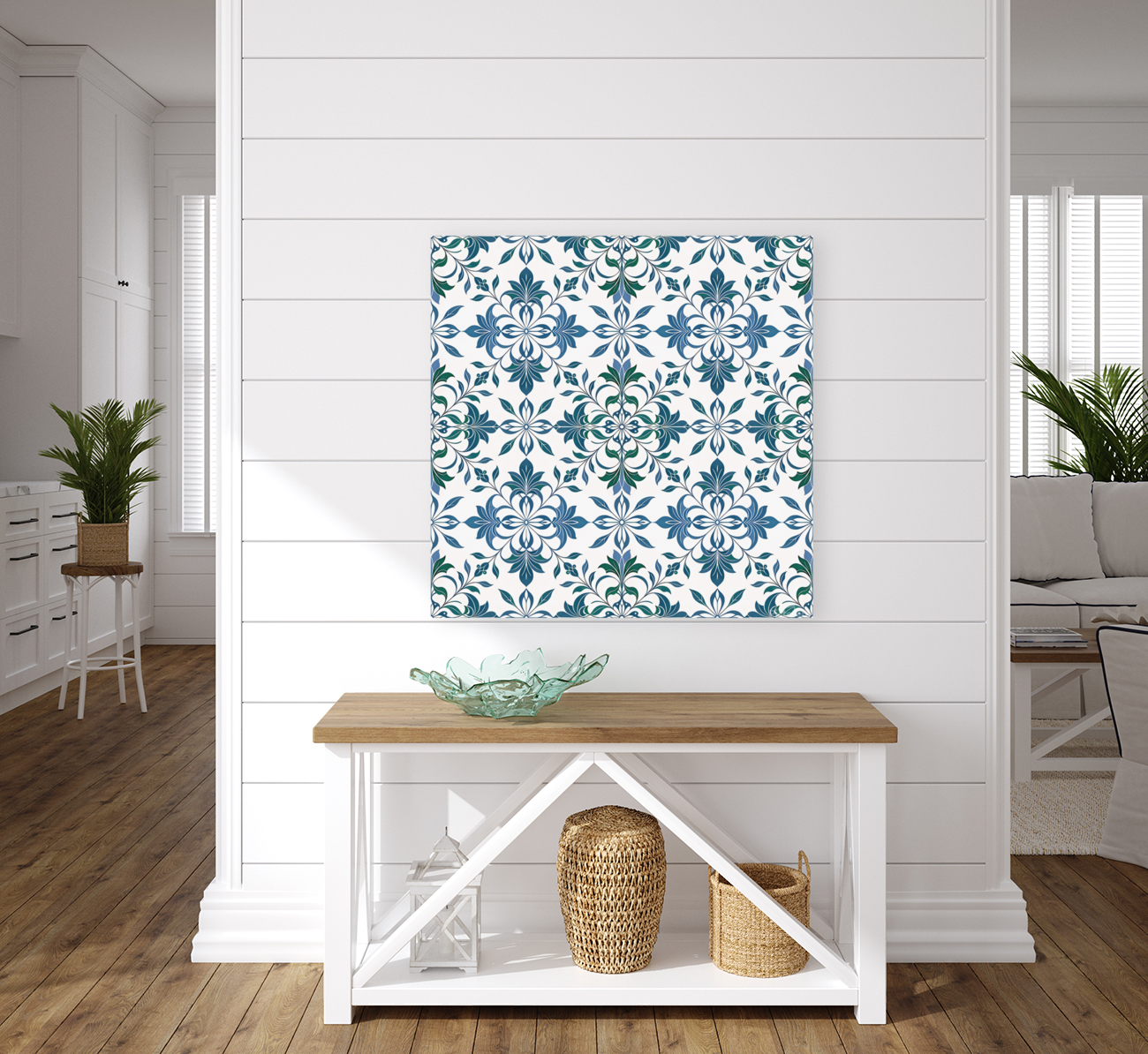 SEAMLESS FLORAL SQUARE PATTERN 3 Art