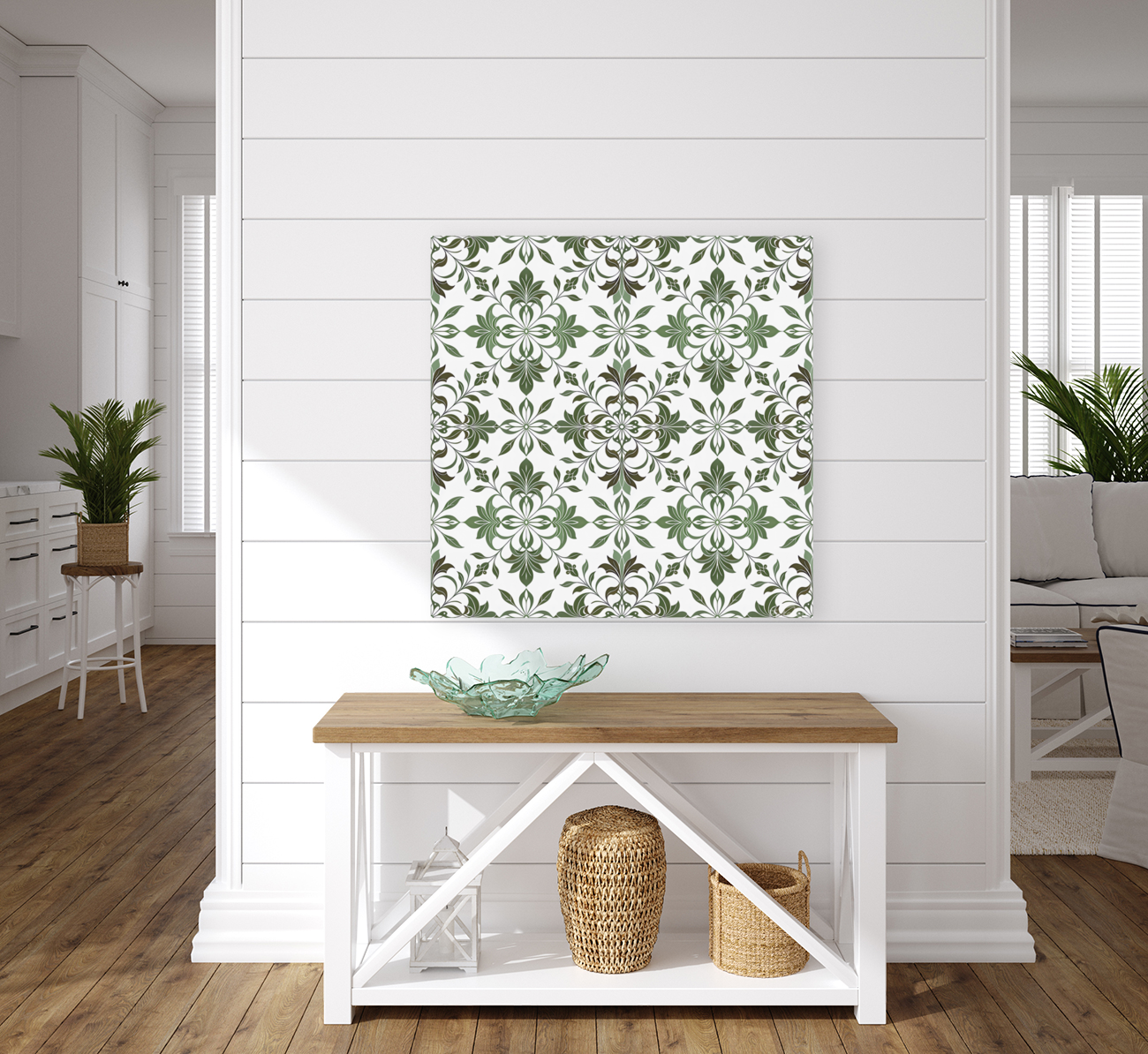 SEAMLESS FLORAL SQUARE PATTERN 2 Art