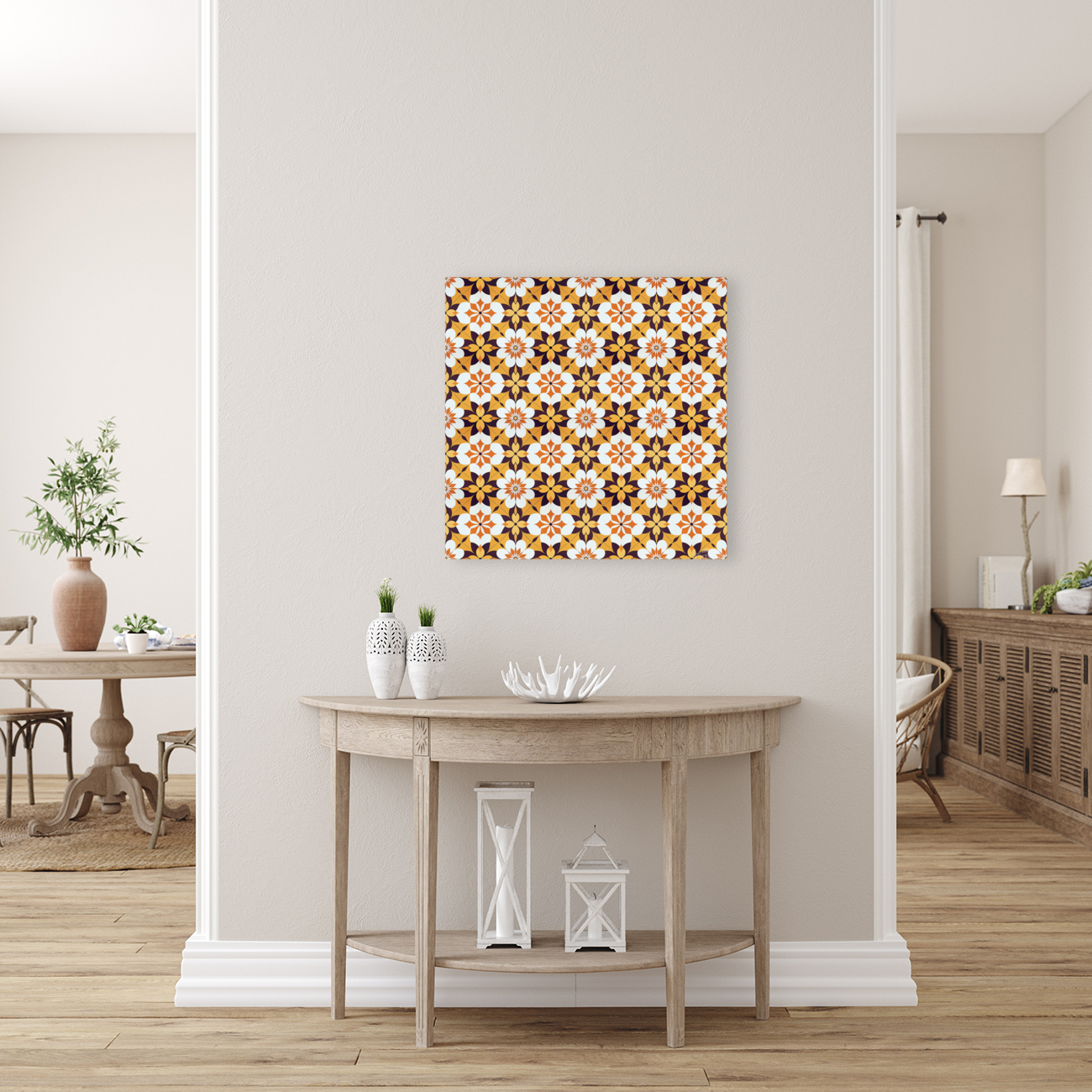 SEAMLESS FLORAL SQUARE PATTERN 4 Art