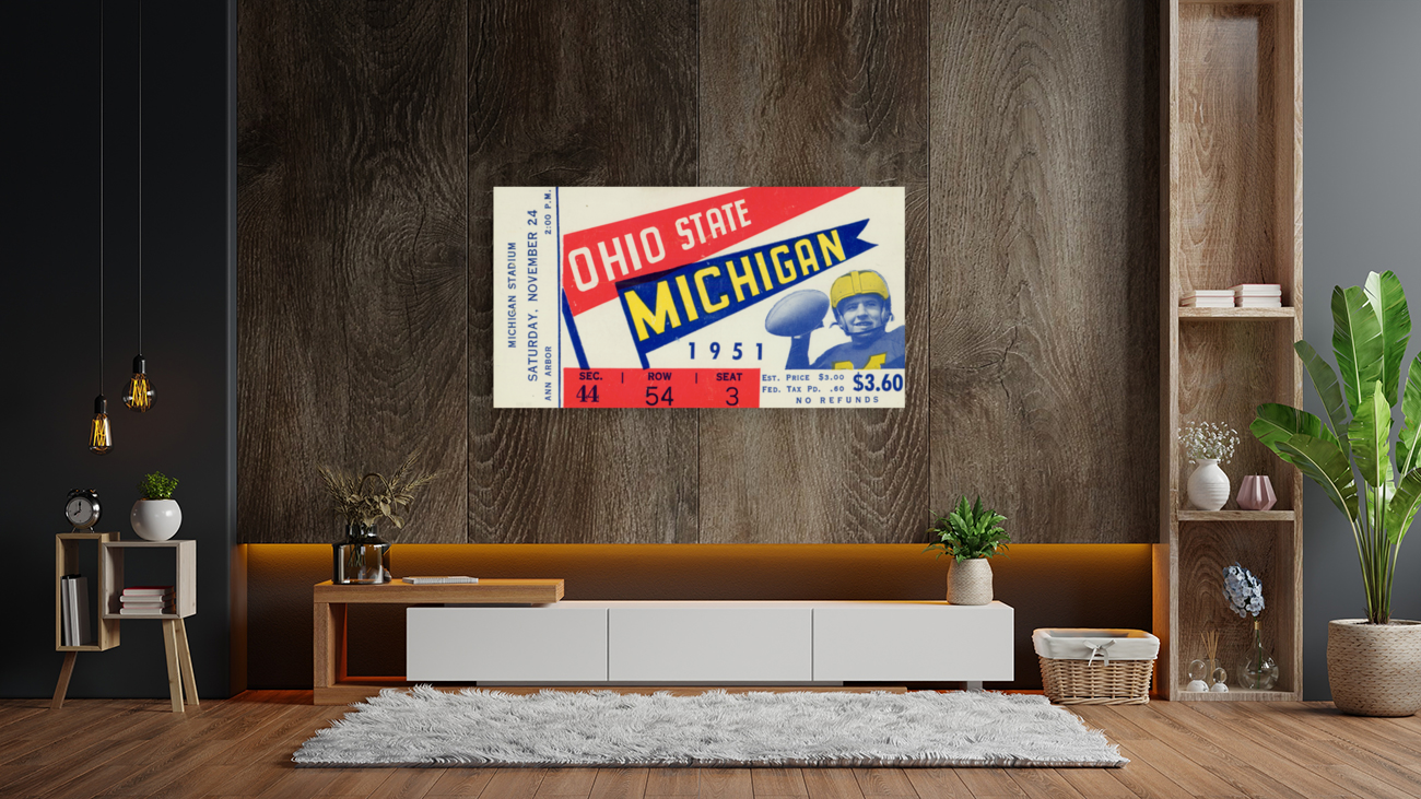 1951 Ohio State at Michigan Football Ticket Print Art