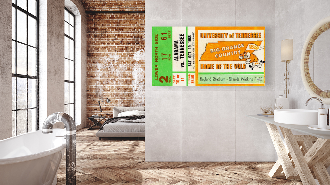 1968 Tennessee vs. Alabama Football Ticket Art  Art