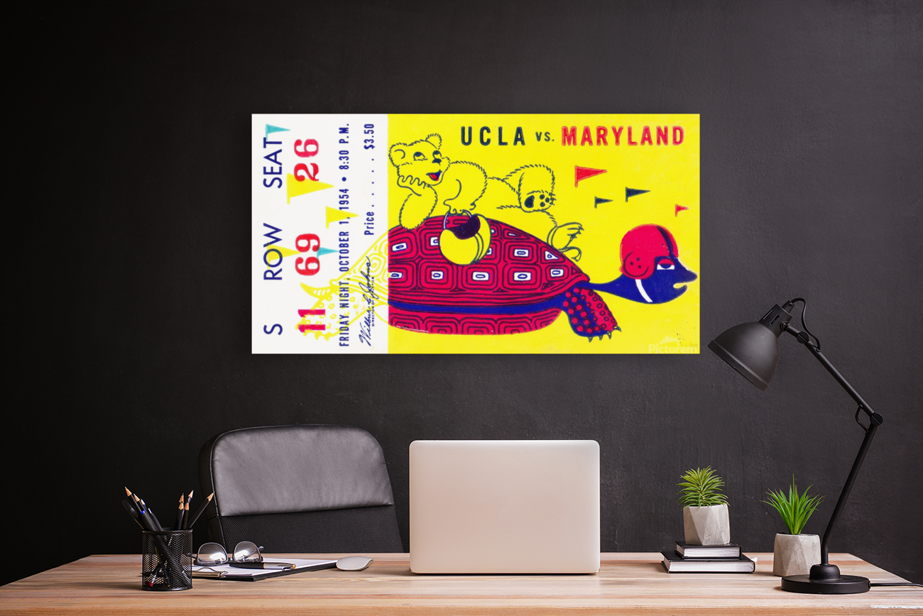 1954 Maryland vs. UCLA Football Ticket Art Art