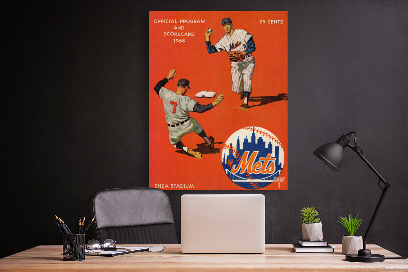 1968 New York Mets Baseball Scorecard Art Art