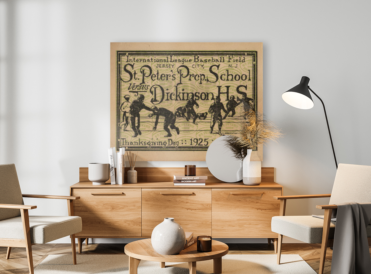 1925 St. Peters Prep Football Ticket Art Art