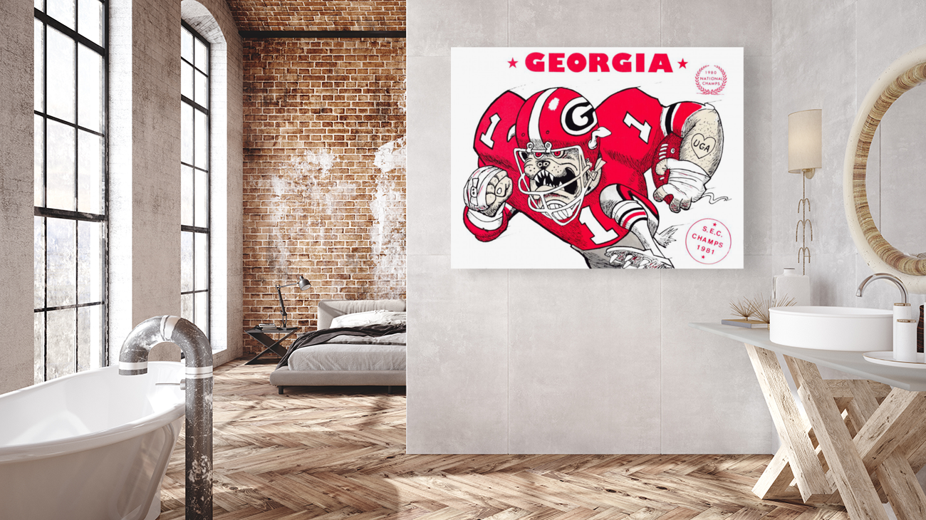 1981 Georgia Bulldogs Jack Davis Print Art