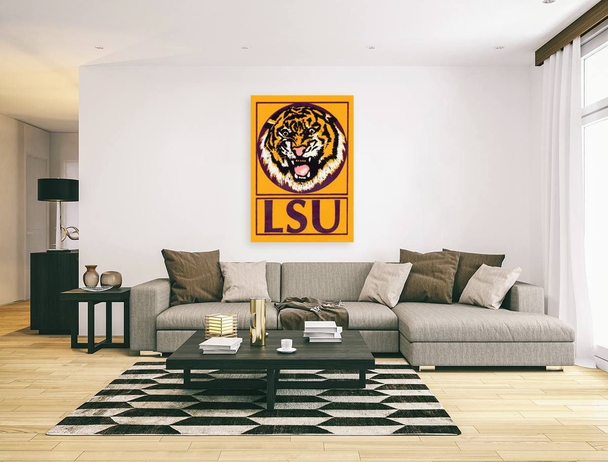 LSU Tigers Retro Eighties Art Print  Art
