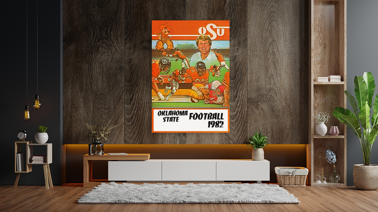 1982 Oklahoma State Football Jimmy Johnson Poster Art