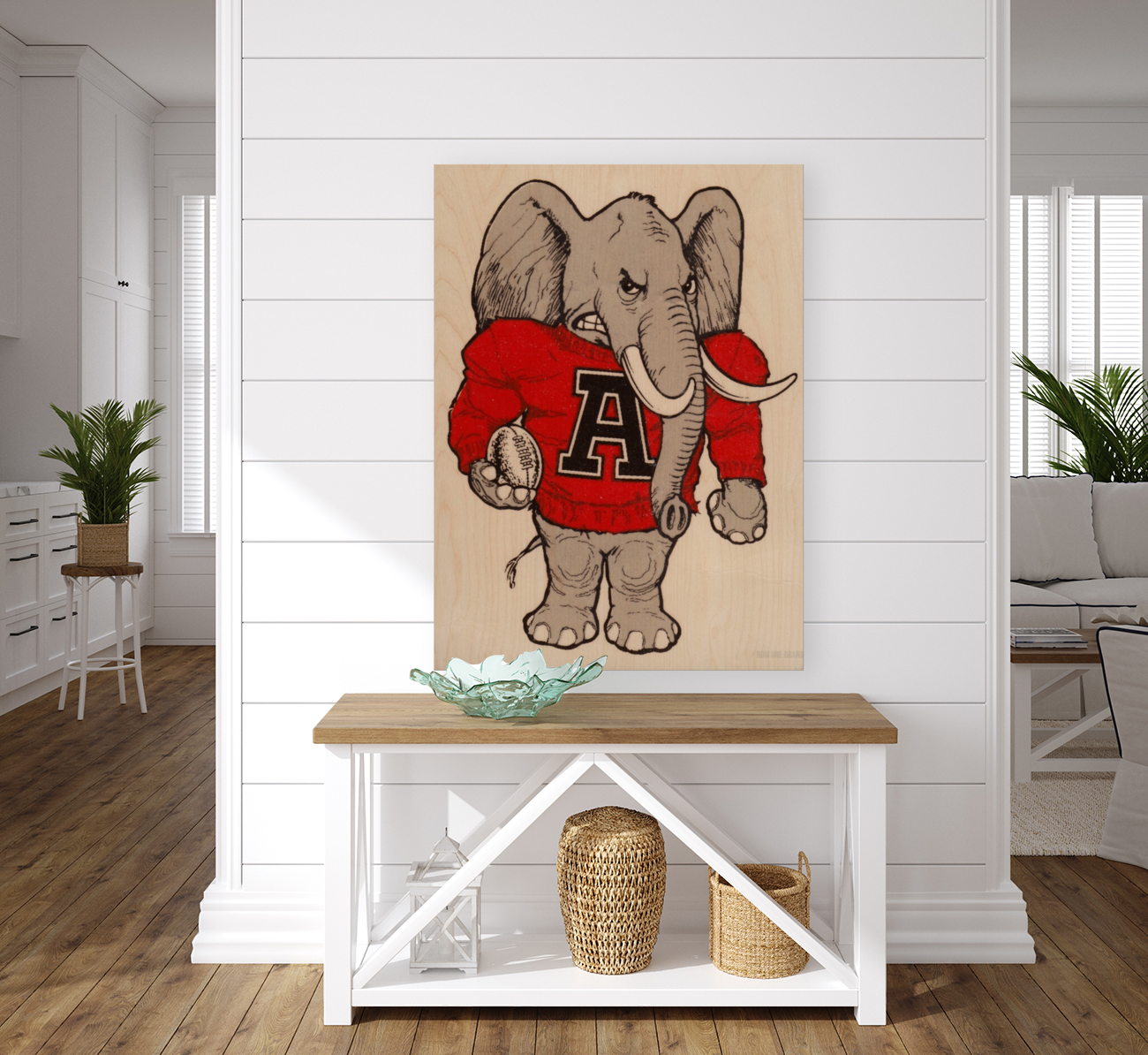 Vintage Alabama Football Art Art