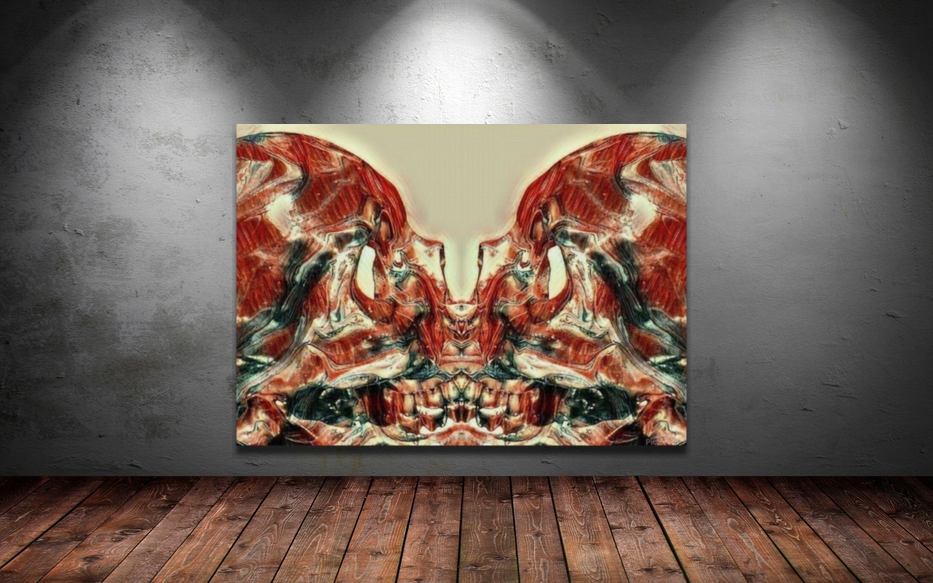 Double Trouble Skull Art