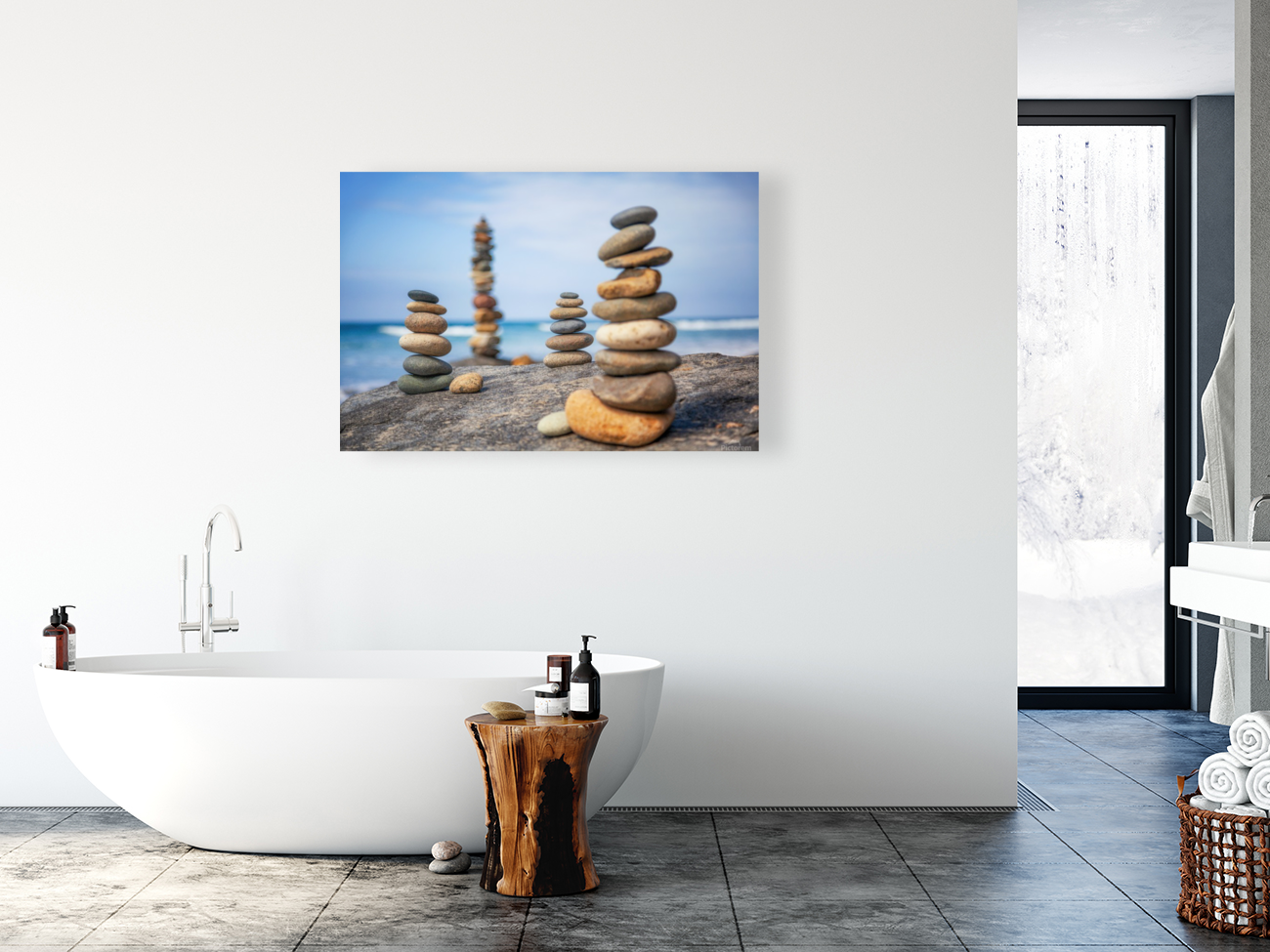 beach pebbles tower Art