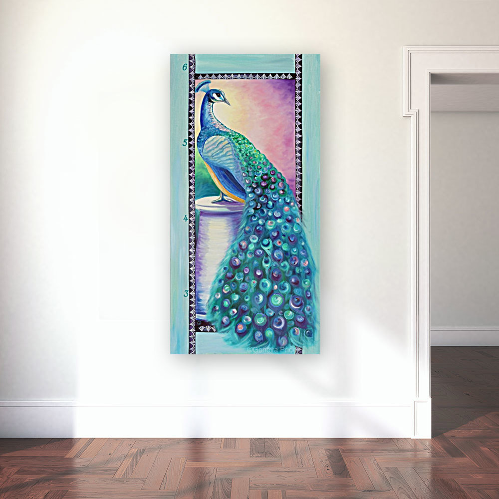Rosette Peacock Growth Chart Art