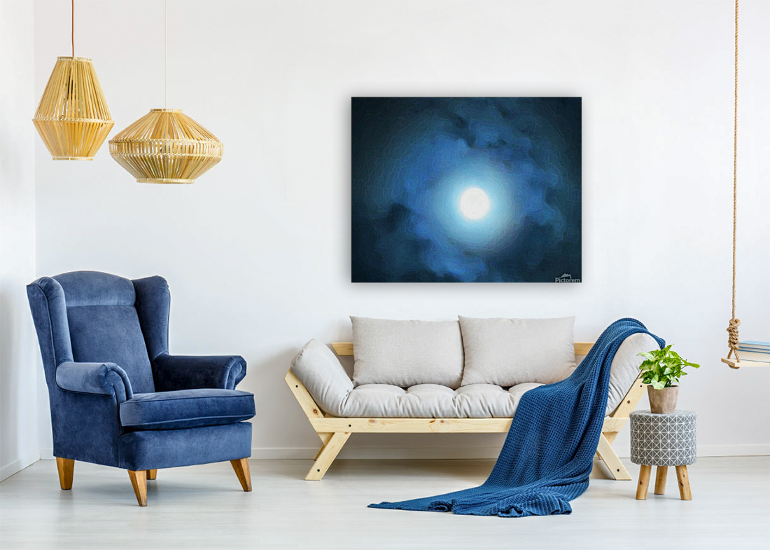 Intricate Moon and Clouds Art