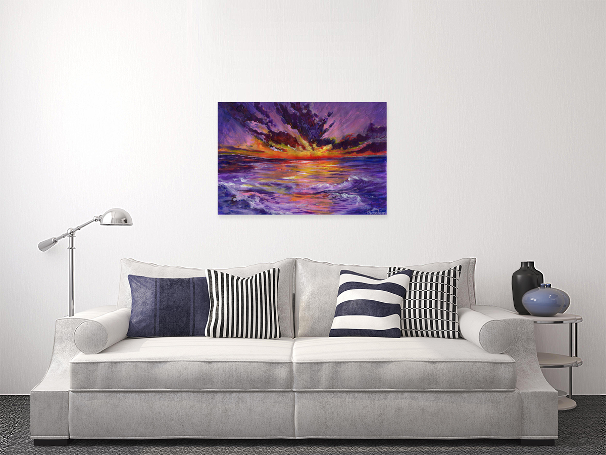 Purple cloudy seascape Art