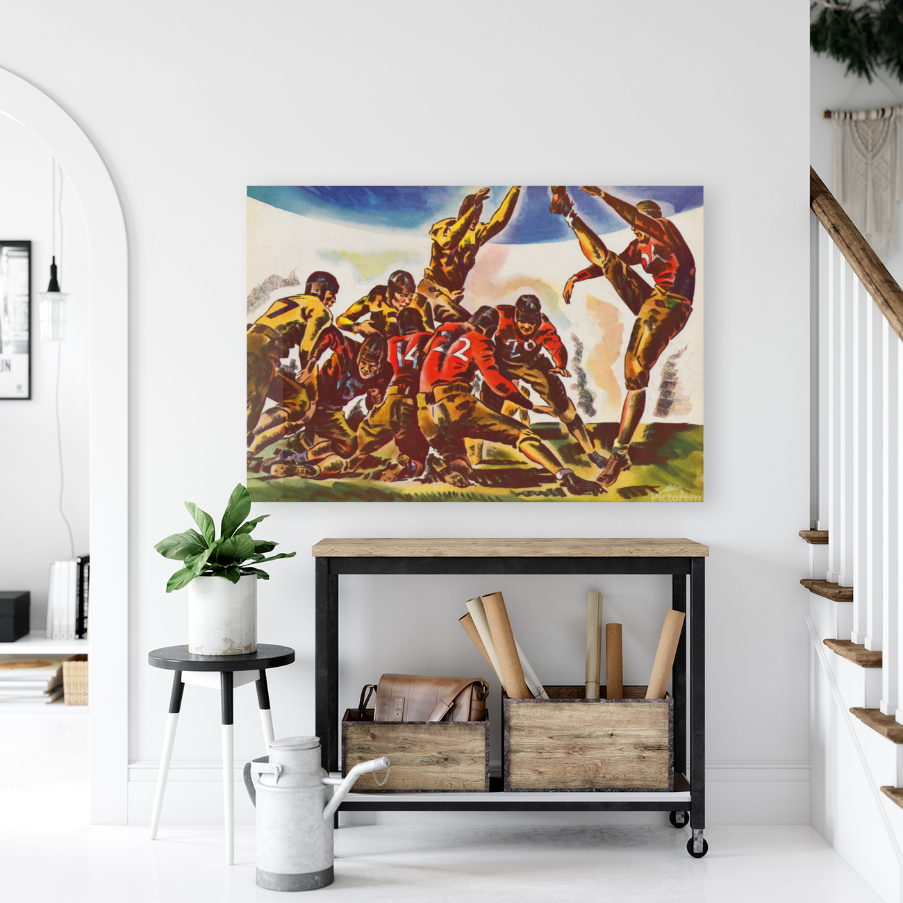 1934 Vintage Football Gameday Art by Richard Stevens  Art