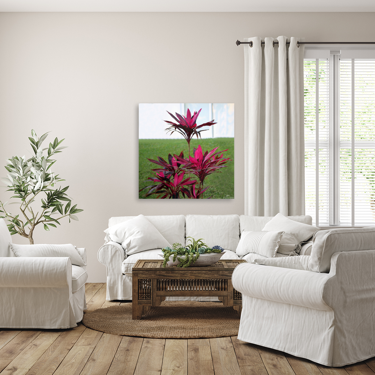 Puerta Vallarta Hot Pink Plant  Art