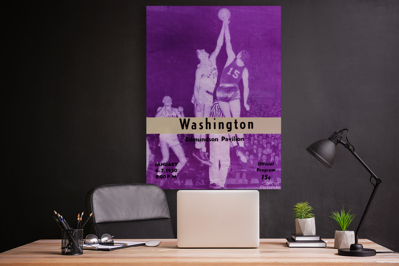 1950 Washington Huskies Basketball Program Art Art