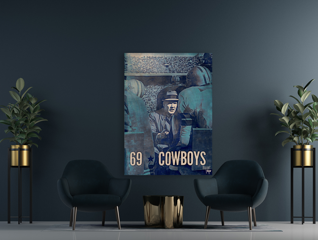 1969 Dallas Cowboys Retro Remix Art Wood Print Art