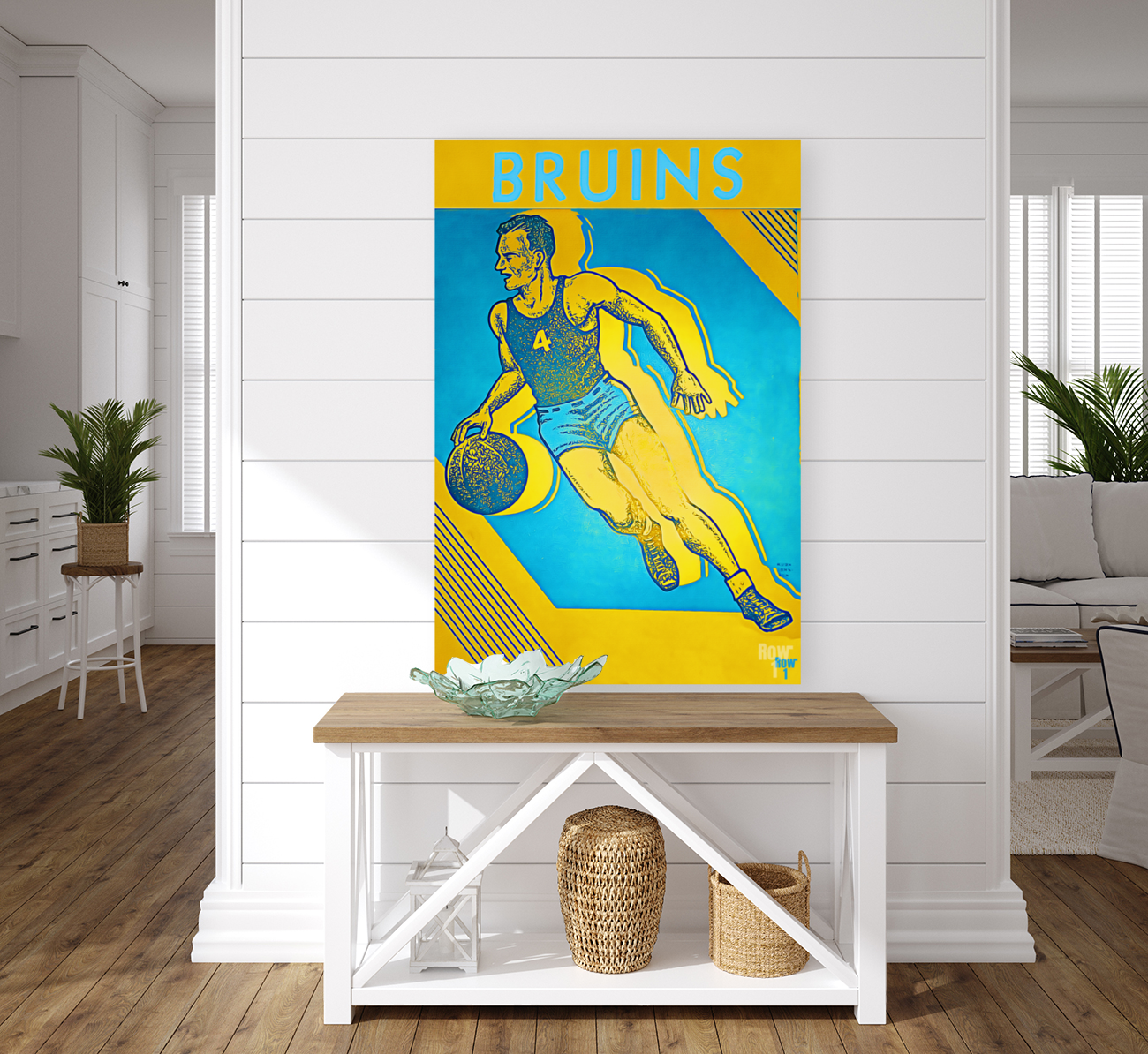 Vintage UCLA Bruins Basketball College Remix Art Art