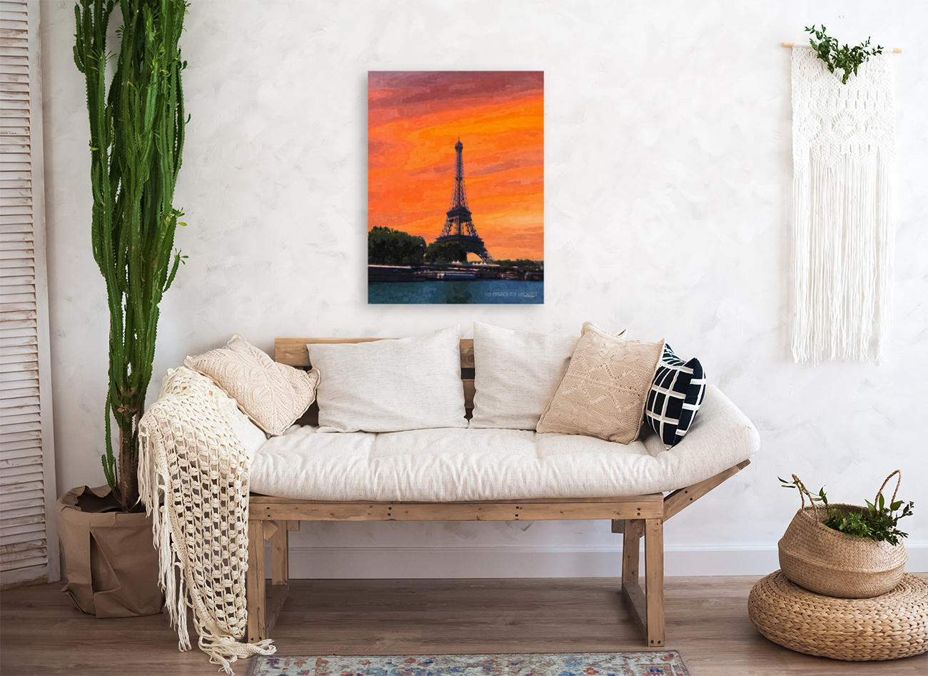 Eiffel Tower Paris Sunset Art