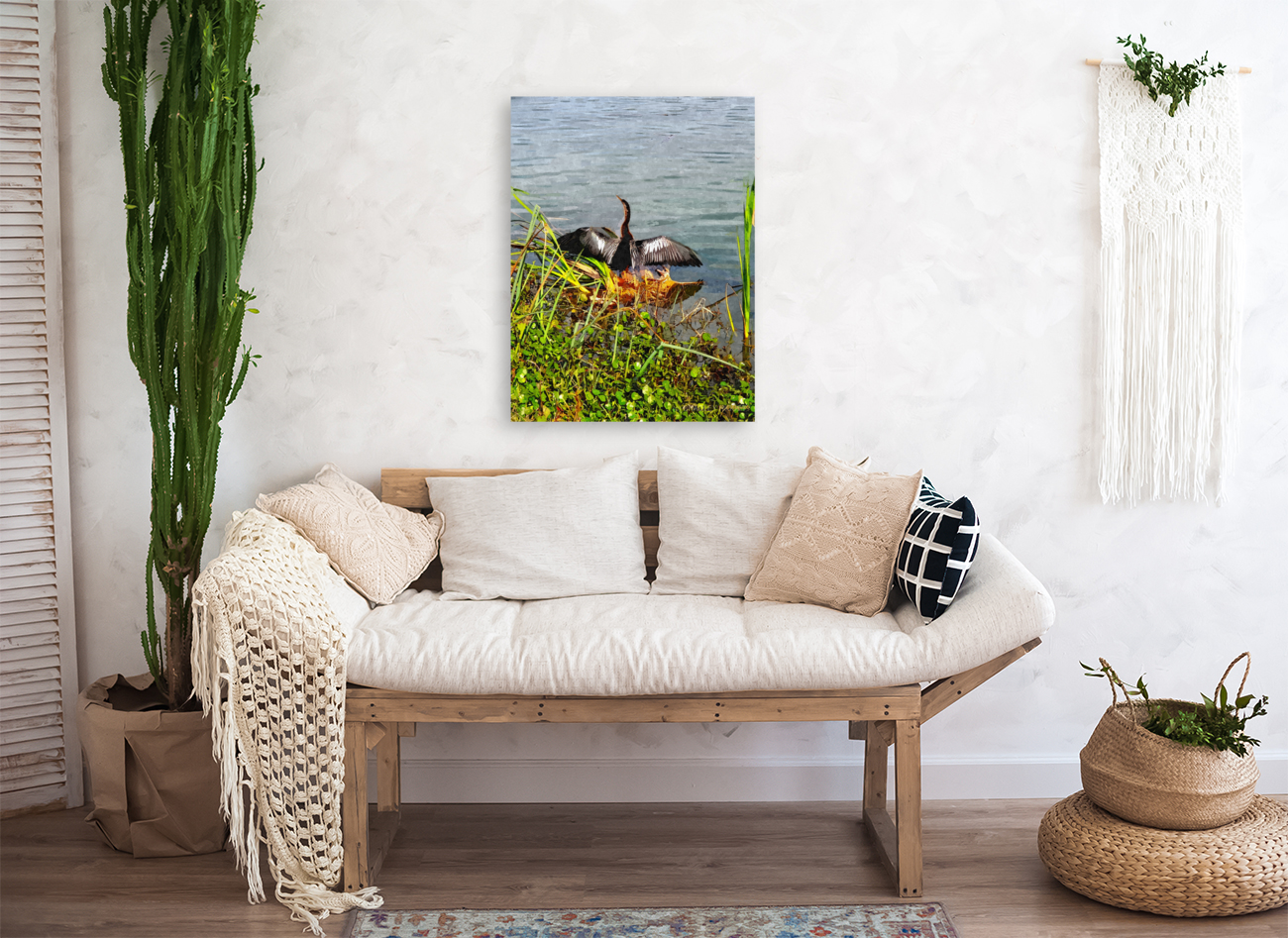 Anhinga Spreading Wings Art