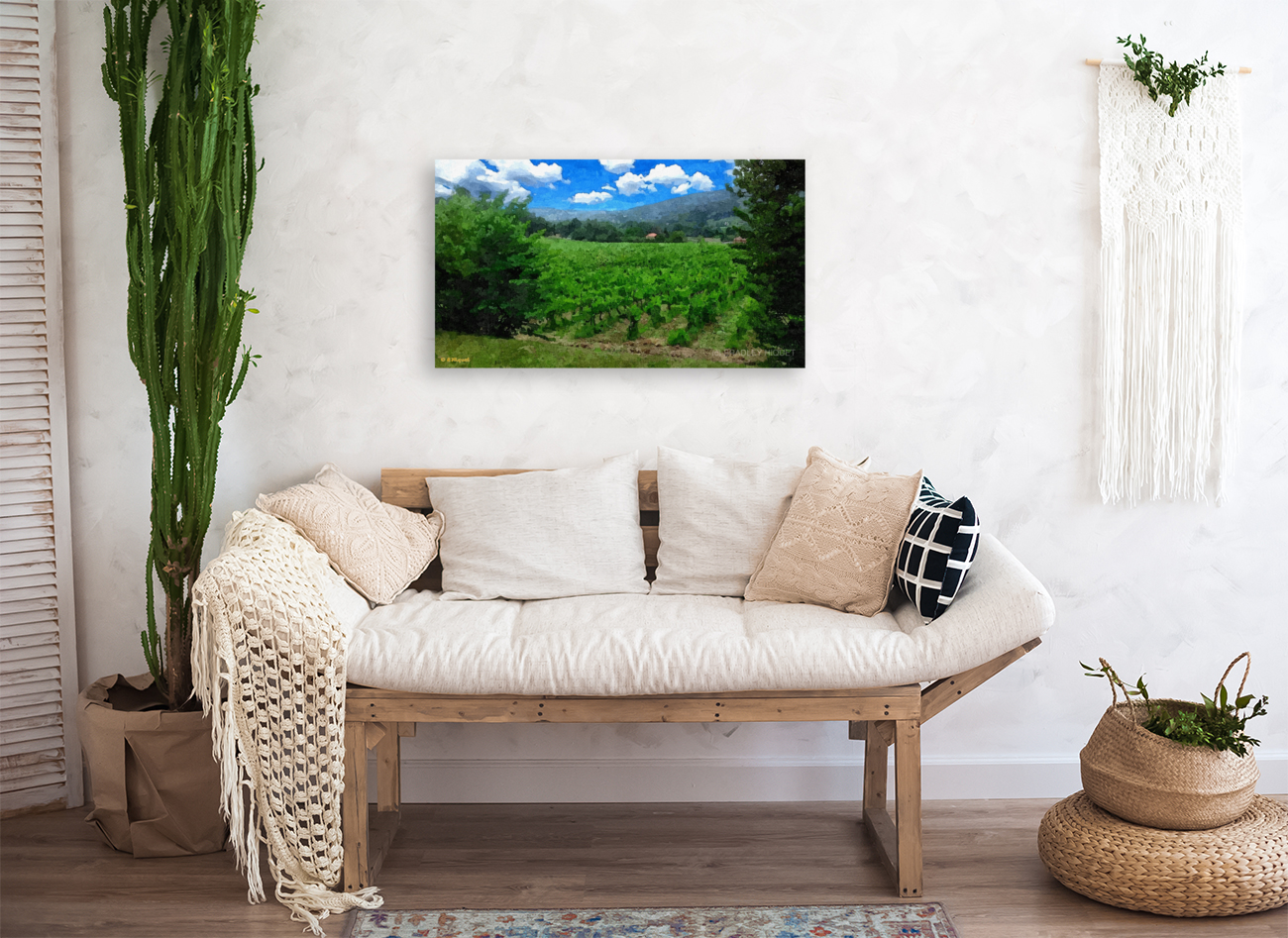 French Vinyard Mountains Art