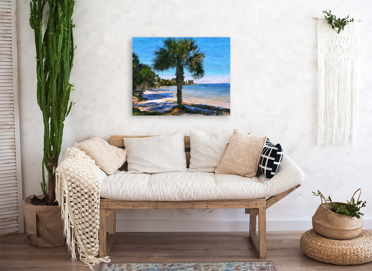 Lone Palm Tree Art