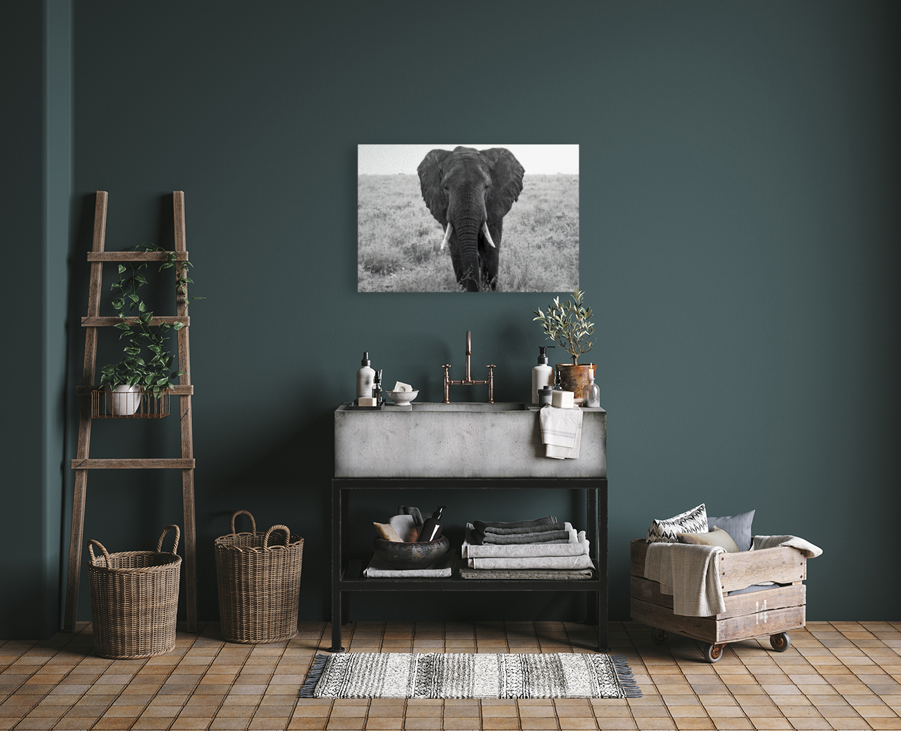 Powerful Gaze Monochromatic Art