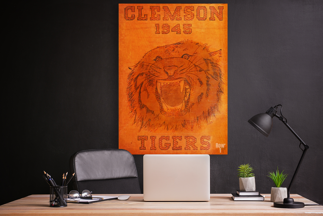 1945 Clemson Tiger Art Art