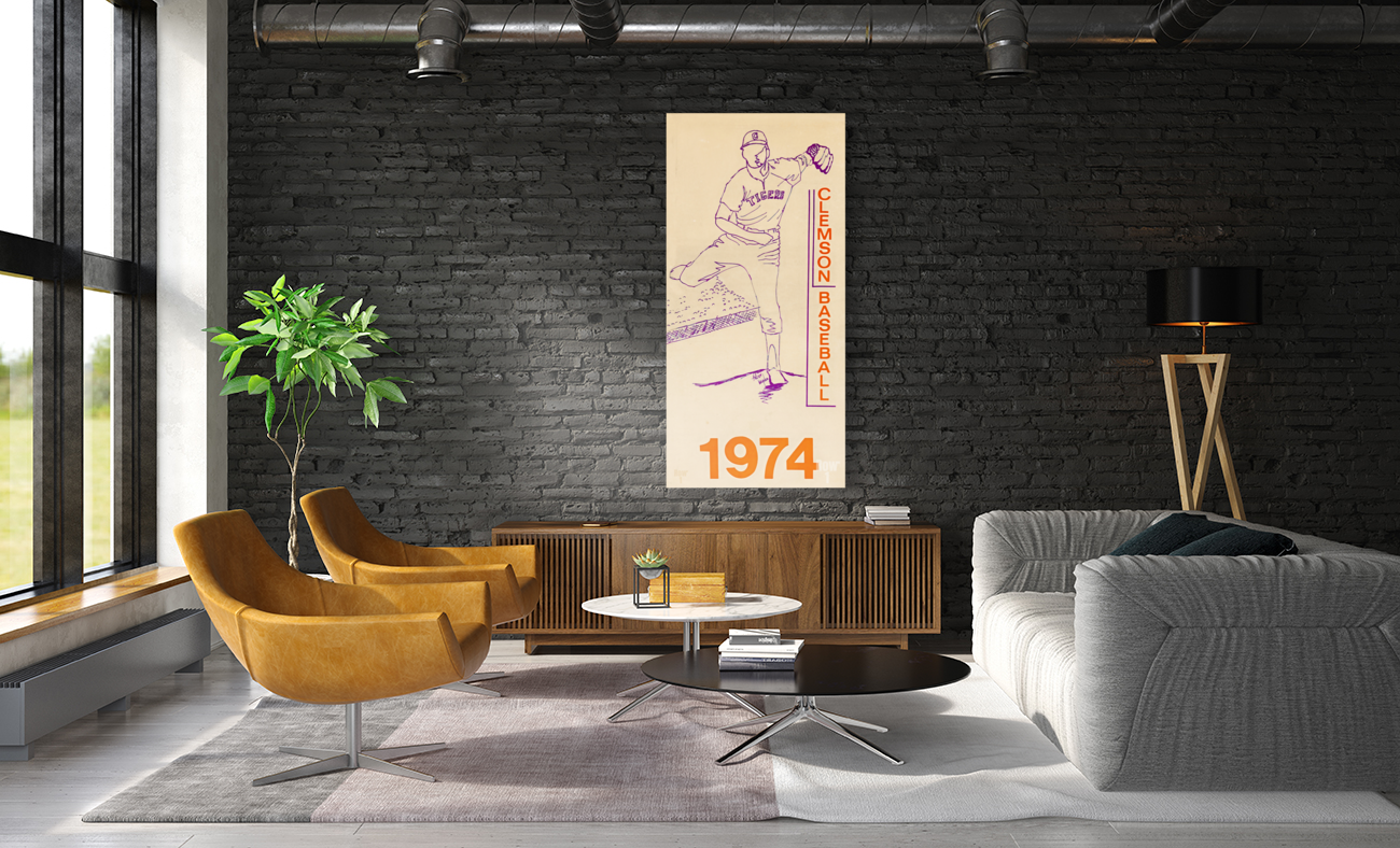 1974 Clemson Baseball Art Art