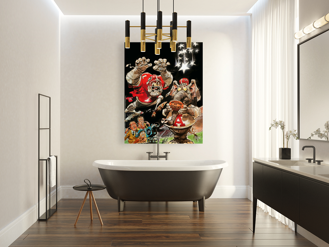 1985 Georgia vs. Alabama Football Art by Jack Davis Art