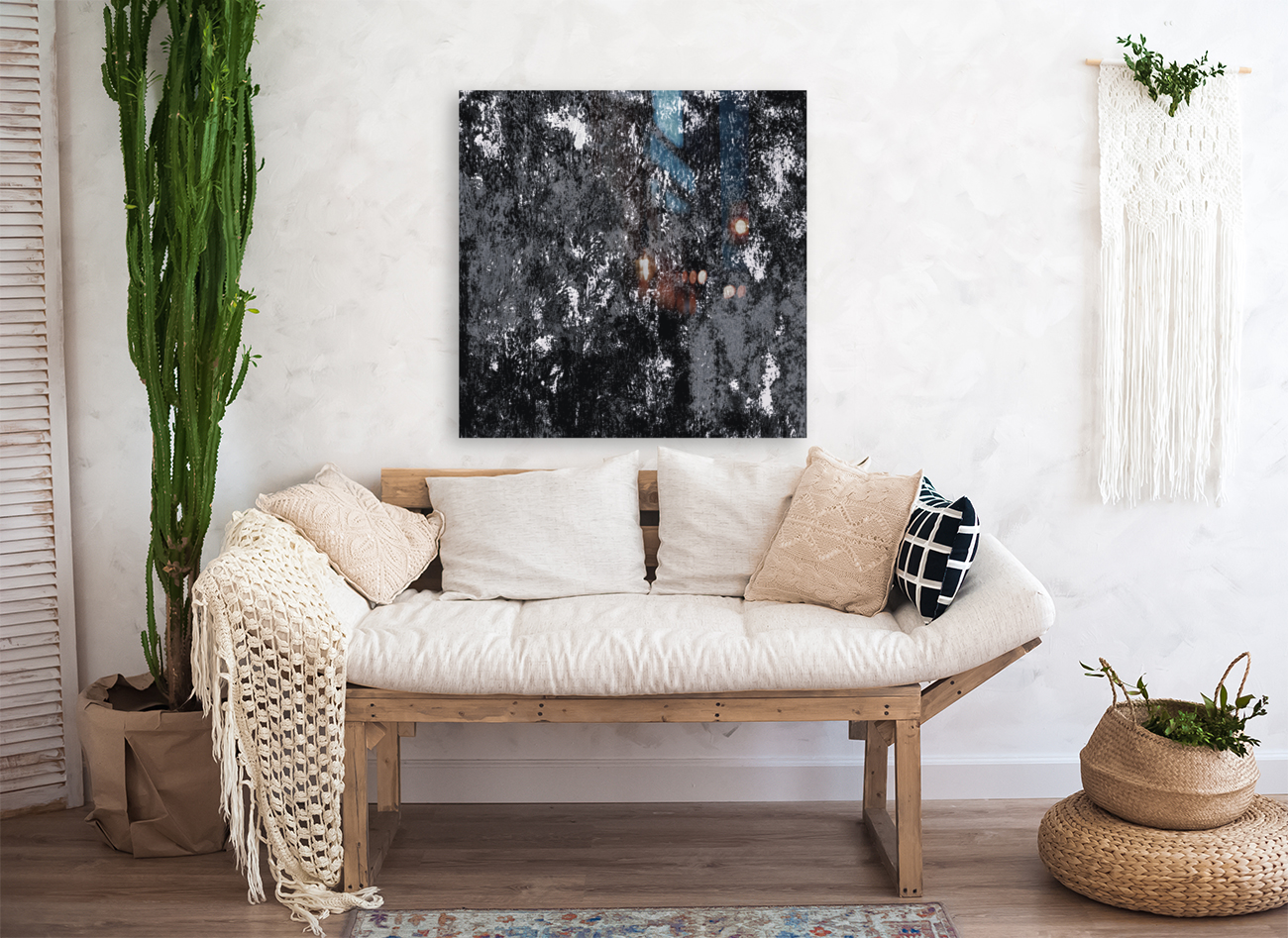 Abstract Deep Forest B&W Art