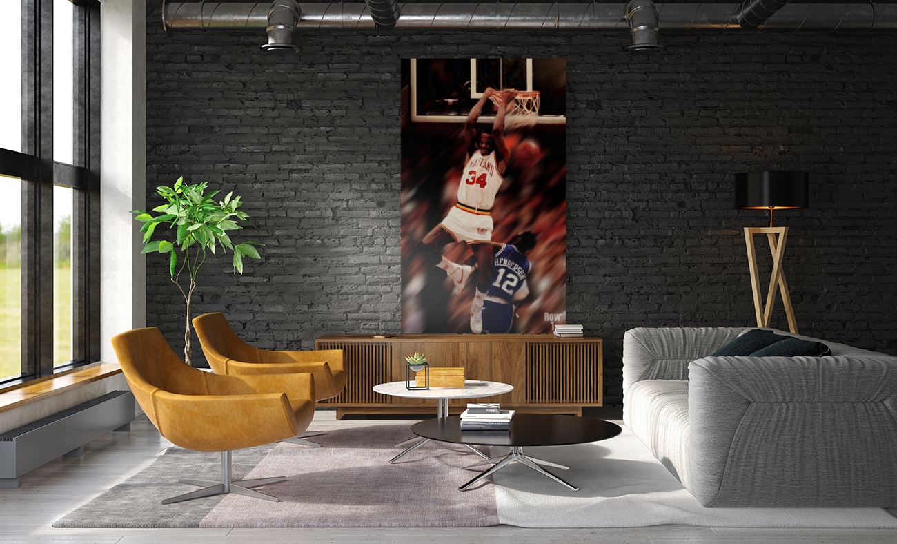 Len Bias Reverse Dunk Art