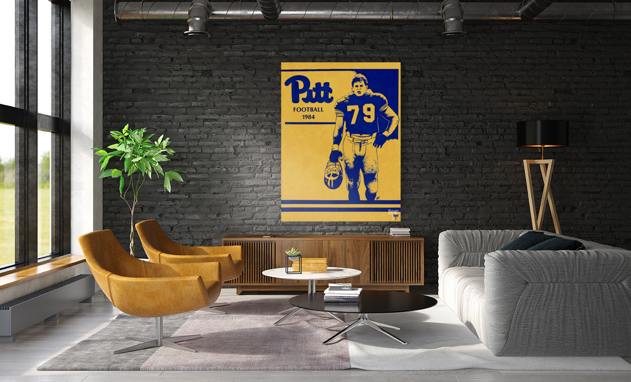 1984 Pitt Panthers Football Art Art