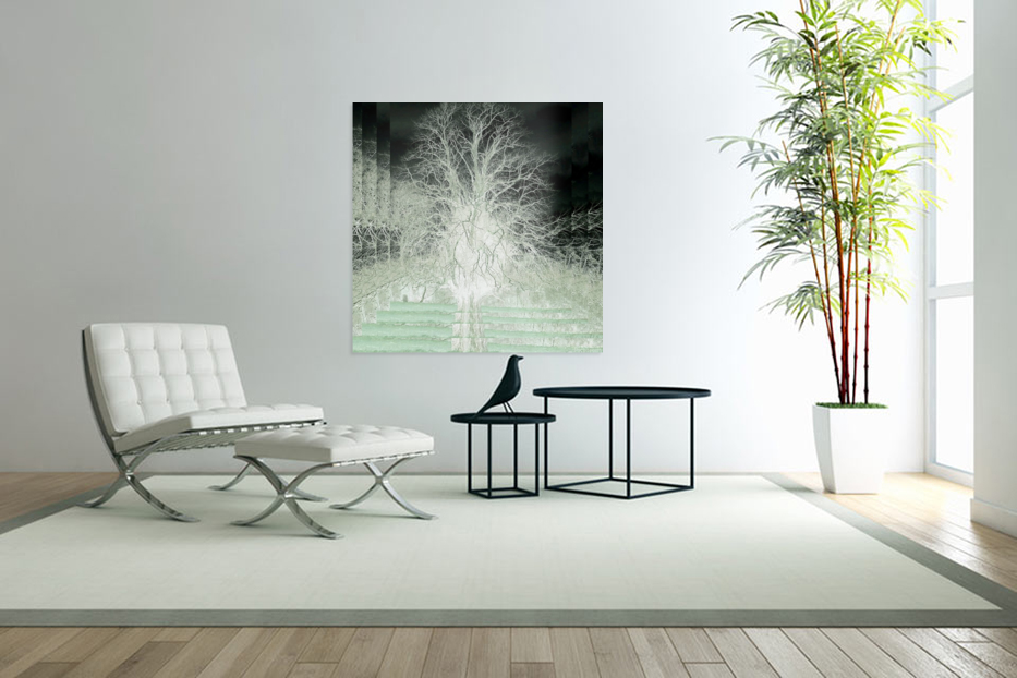 Dimensional Muted Green Tree Art